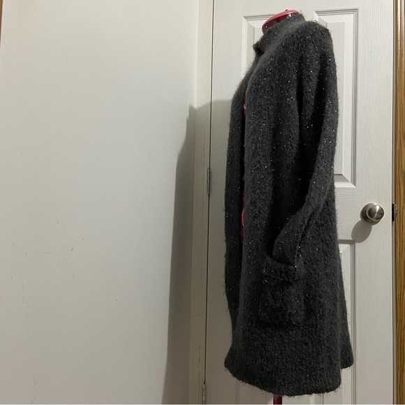 Tommy Bahama women grey Alpaca, Mohair, Wool blend open front cardigan. Size M. - Picture 4 of 9